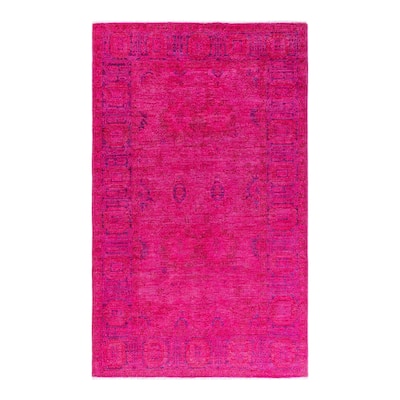 Contemporary Overdyed Wool Hand Knotted Area Rug - 5' 1" x 7' 10"