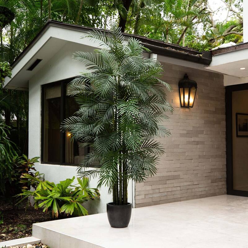 Potted Tropical Areca Palm Artificial Tree - 10' - Green