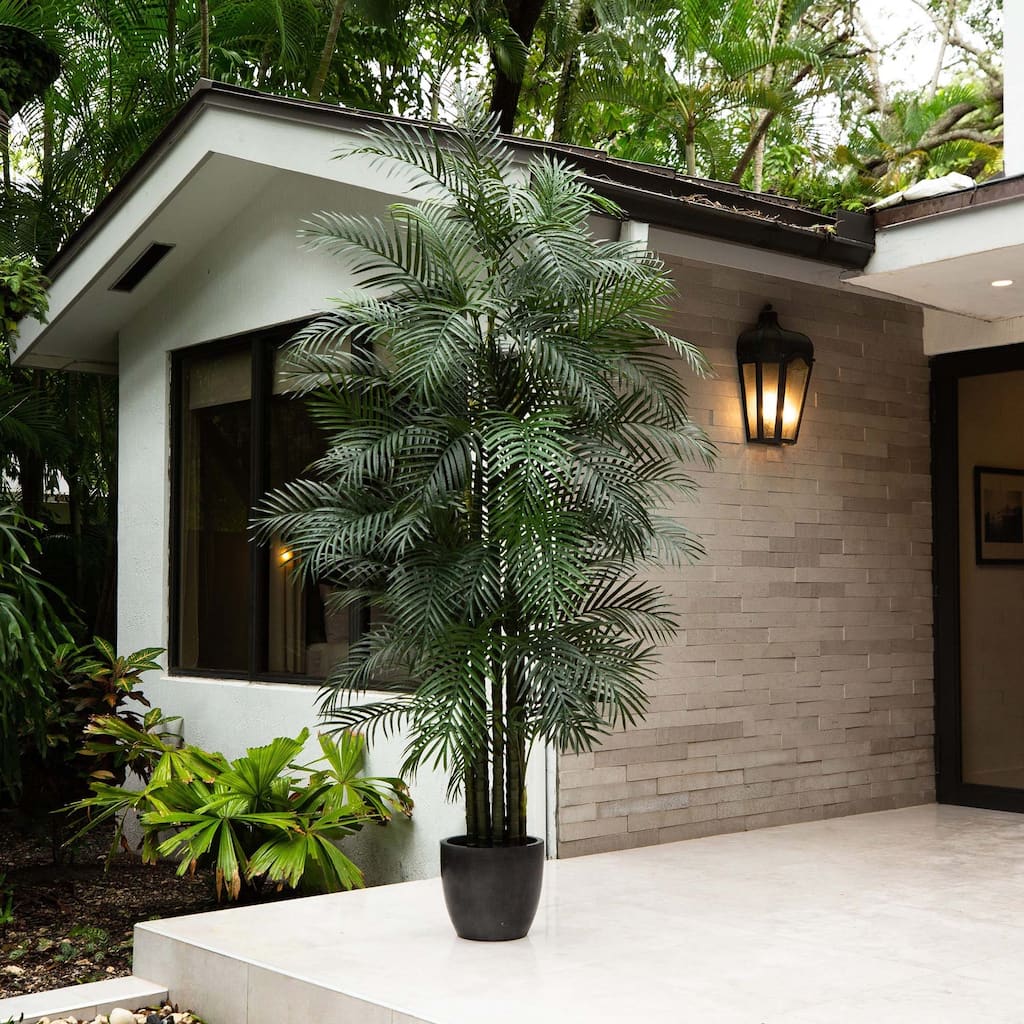 Potted Tropical Areca Palm Artificial Tree - 10' - Green