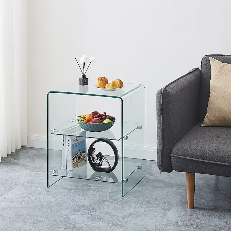 Tempered Glass Side Table Sofa Table