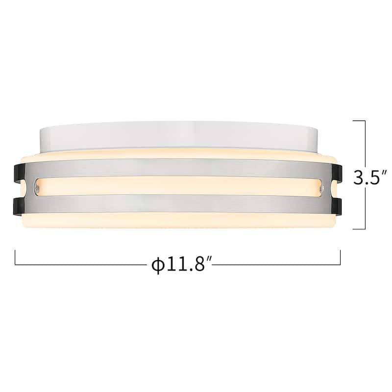 Flush Mount Ceiling Light with Frosted Glass Shade - N/A