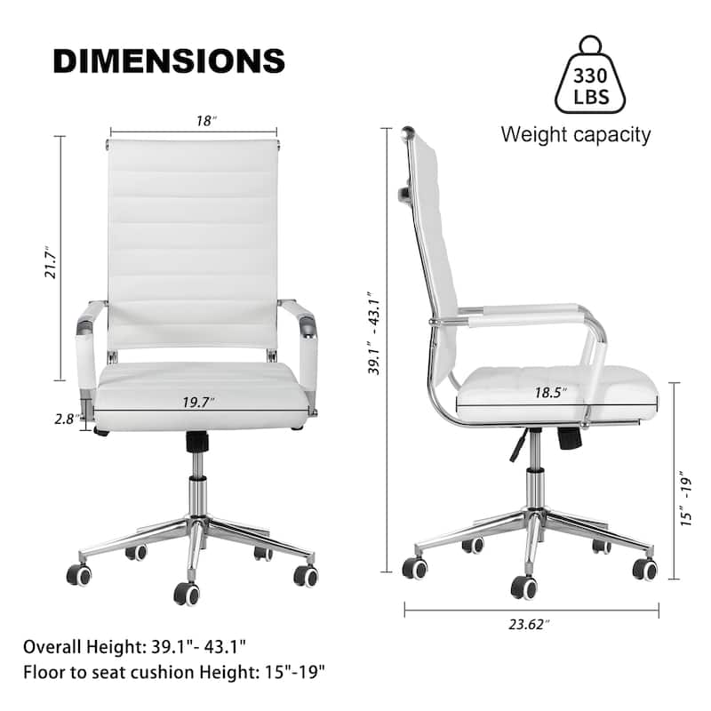 Ergonomic Office Desk Chair PU Leather Height Adjustable Swivel Chair
