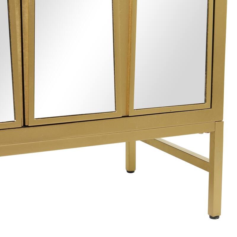 Wooden 3 Drawer Chest with Mirrored Front - Gold or Black - Roche River Decor