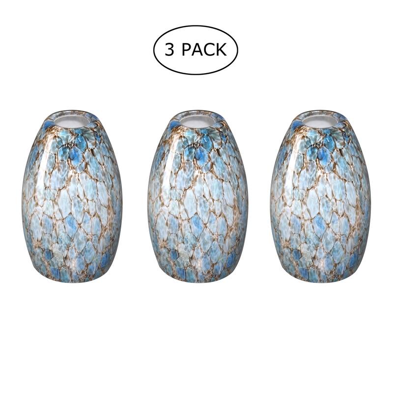 Pendant Shade for Mini Pendant Light Chandelier Ceiling Light Fixture - 3 Pack - Stone Blue