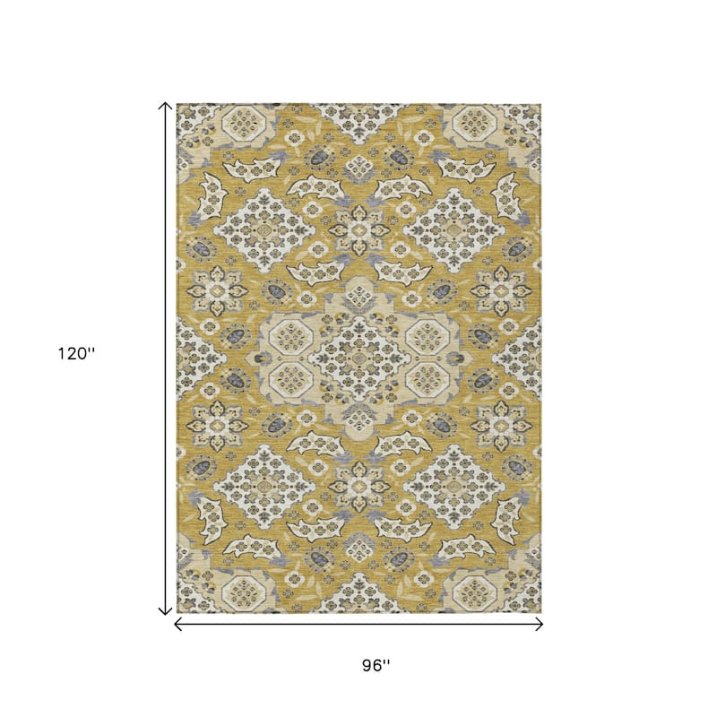 HomeRoots Medallion Traditional Rectangle Outdoor Rug