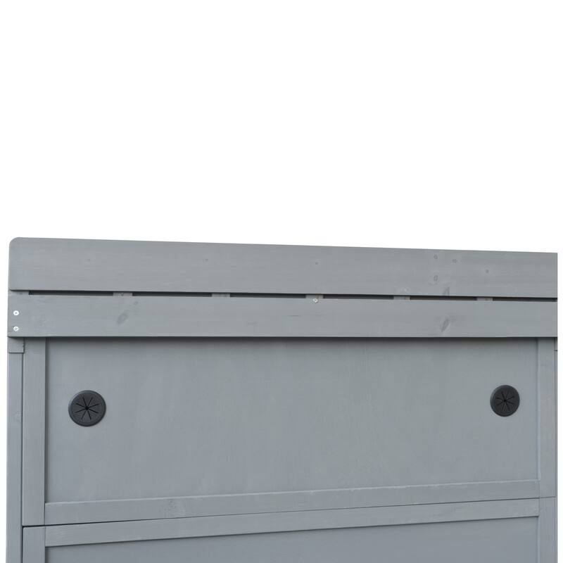 39.4" Outdoor Kitchen Island on Wheels with Stainless Table Top, Outdoor Kitchen Cabinet with Adjustable Shelves