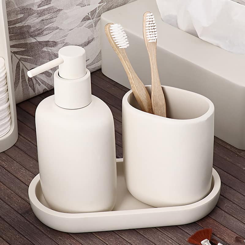 Oval Bathroom Tray - 7.75"L x 3.75"W x 1"H