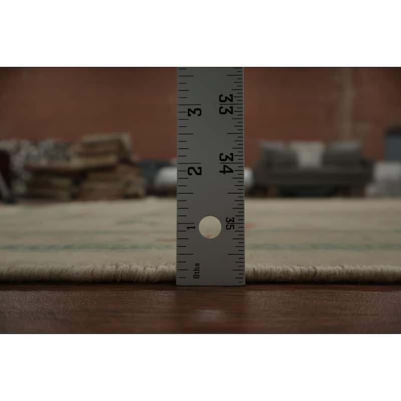 Hand Knotted Oriental 100% Wool Carpet Traditional Floral Beige & Ivories Ziegler Area Rug - 13' 7'' X 9' 9''