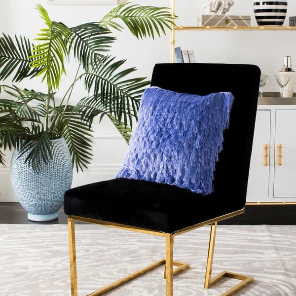 slide 2 of 3, SAFAVIEH Cali Shag 22-inch Lilac Feather/ Down Decorative Shaggy Pillow (Set of 2)