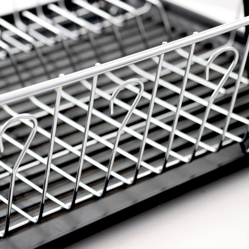 MegaChef 16in Kitchen Basics Chrome Plated Countertop Dish Drying Rack