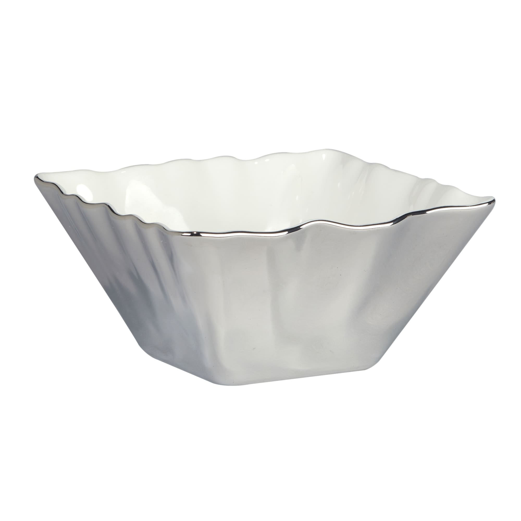 Certified International Silver Coast 5.5" Square Snack Bowls, Set pf 4 - 5.5-inch