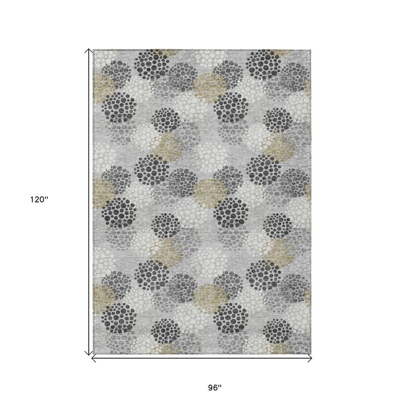 HomeRoots Polka Dot Transitional Rectangle Outdoor Rug