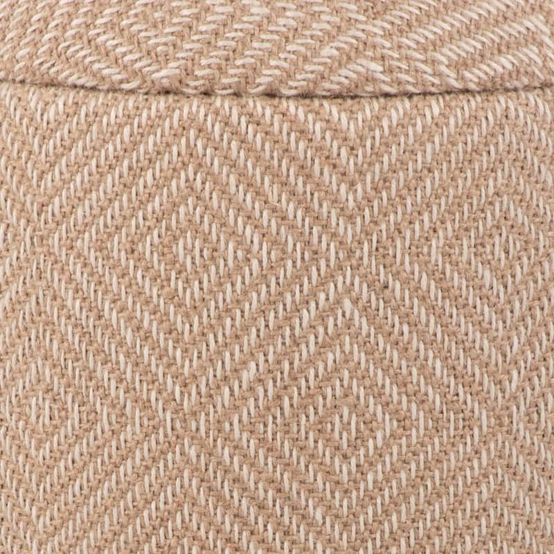 Handwoven Storage Ottoman with Rounded Wooden Base