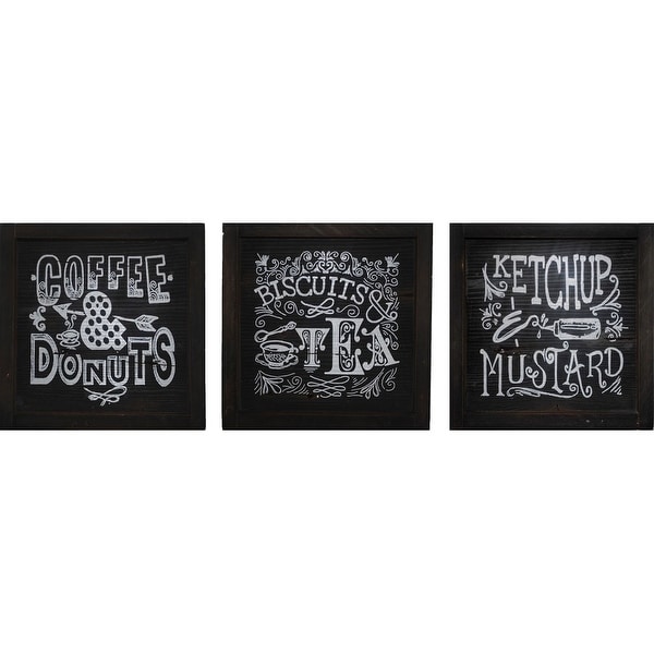 PTM Images 6-3336 Chalkboard-Look Kitchen Signs (Set of 3) - Black
