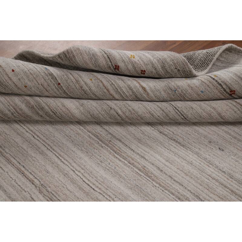 Little Animals Gabbeh Oriental Area Rug Hand-Knotted Wool Carpet - 8'0" x 9'8"