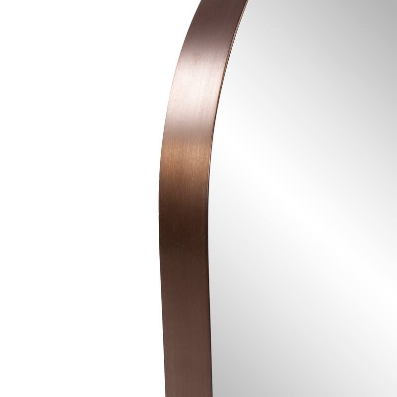 Allan Andrews Stainless Steel Framed Capsule Wall Mirror - 40"H x 17.75"W