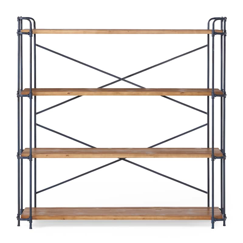 Yorktown Industrial 4-shelf Firwood Bookcase by Christopher Knight Home