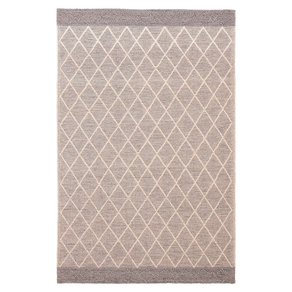 ECARPETGALLERY Braid weave Sienna Grey Wool Rug - 6'0 x 9'3
