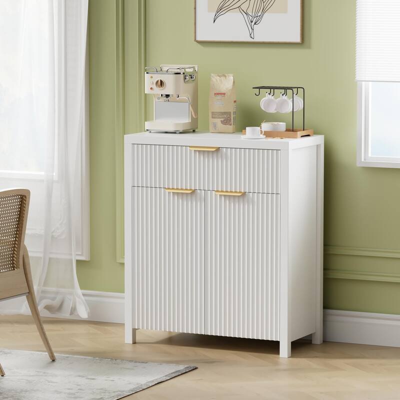 28"Sideboard Kitchen Buffet Cabinet with Drawer and Adjustable Shelf