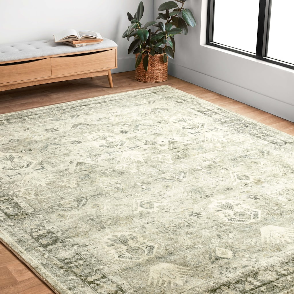 Alexander Home Juliet Ultra-Soft Distressed Persian Border Rug