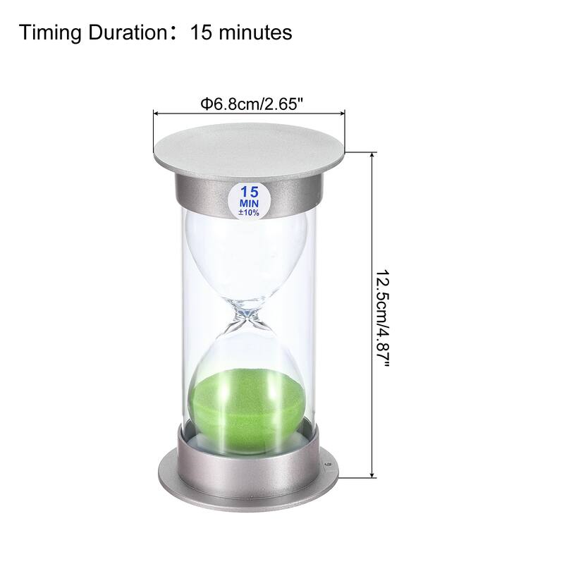 15 Minute Sand Timer, Sandy Clock Count Down Sand Glass, Green Sands