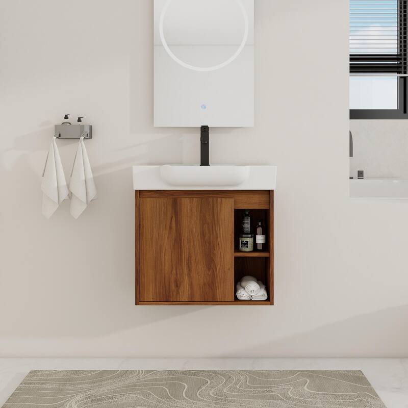 ARTCHIRLY 24/28 Inch Bathroom Vanity with Sink, Floating Bathroom Vanity with Soft Close Door