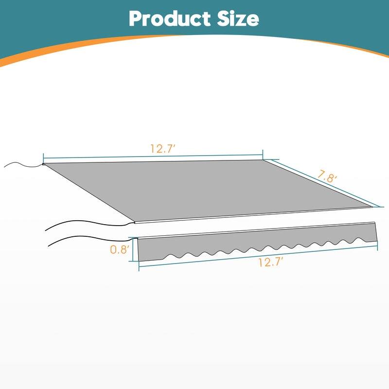 Patio Awning 13x8 Feet Fabric Replacement Sunshade Canopy