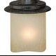 preview thumbnail 8 of 6, Halifax 3-Light 22.5 in. W Black Walnut Rustic Bathroom Vanity Lighting Fixture, Creme Glass Shade, Dimmable, LED Compatible