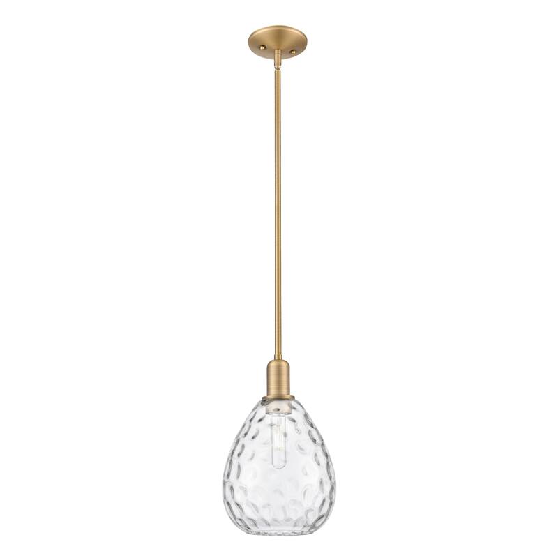 Innovations Lighting Endless Possibilities Arcadia - Waverly - 1 Light 8" Stem Hung Mini Pendant - Clear/Brushed Brass