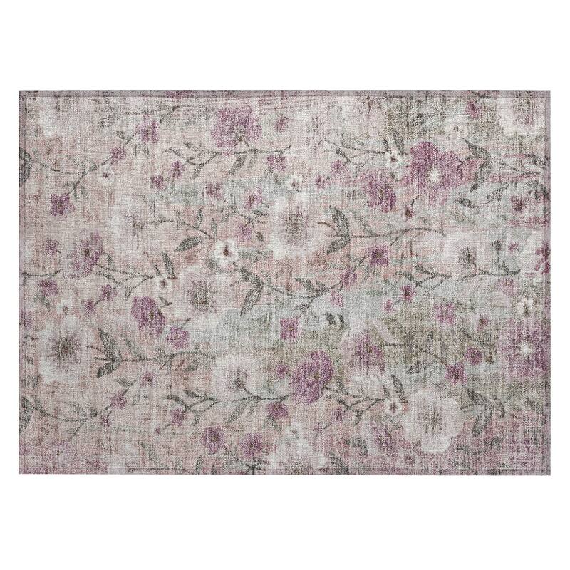 Machine Washable Indoor/ Outdoor Floral Joy Chantille Rug