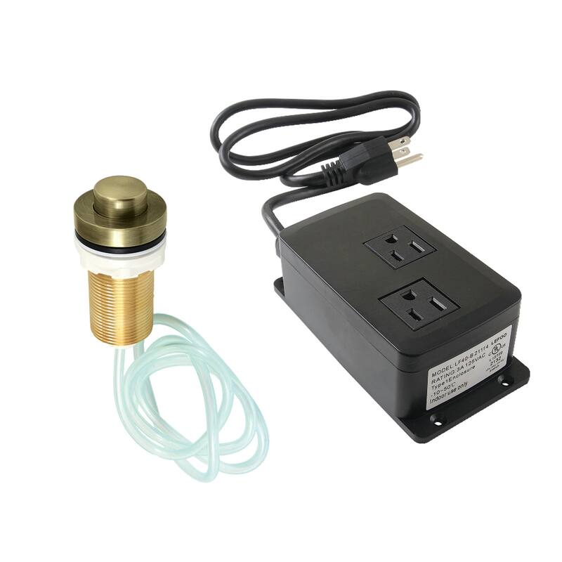 Gourmetier Dual Outlet Garbage Disposal Air Switch Kit - Antique Brass