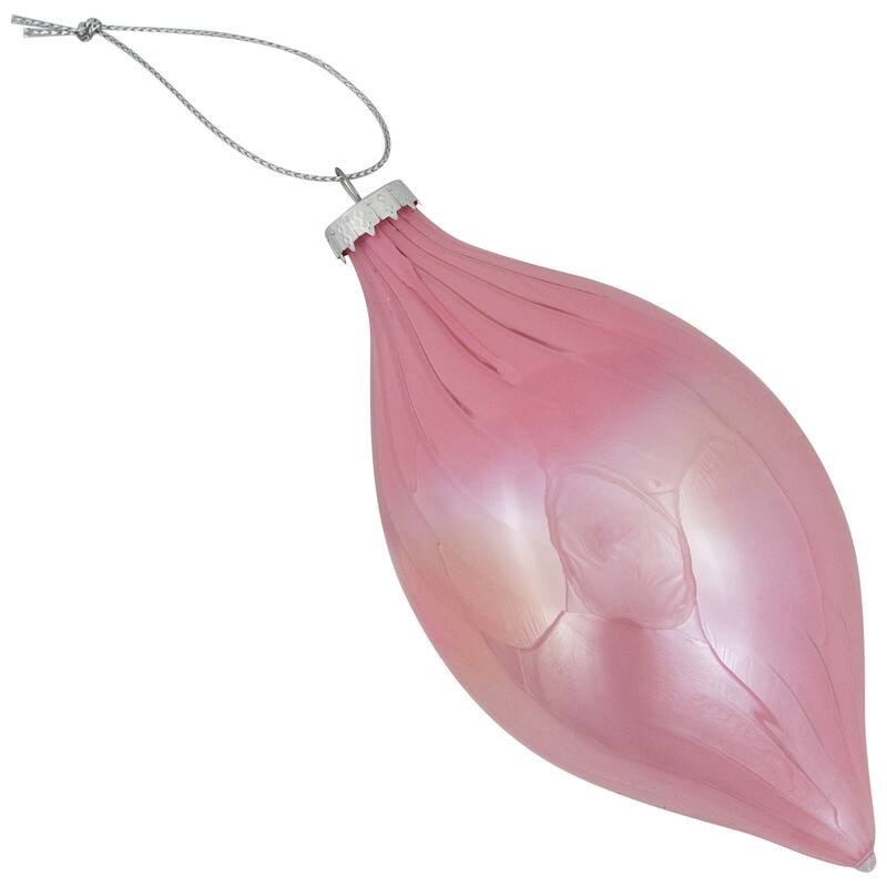 5.5" Pink Finial Christmas Glass Ornament