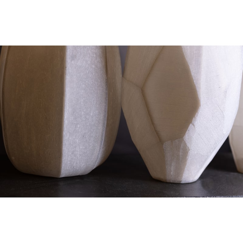 Potli Vase Small Stone Cut Smoke Brown Dia 12.50" -ST - Smoke Brown - Smoke Brown