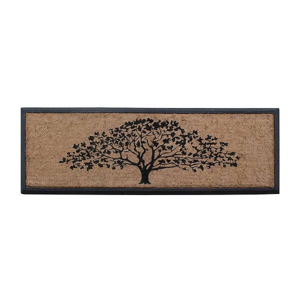 slide 1 of 23, A1HC First Impression Hand-Crafted Rubber Coir Life of Tree Double Door Mat