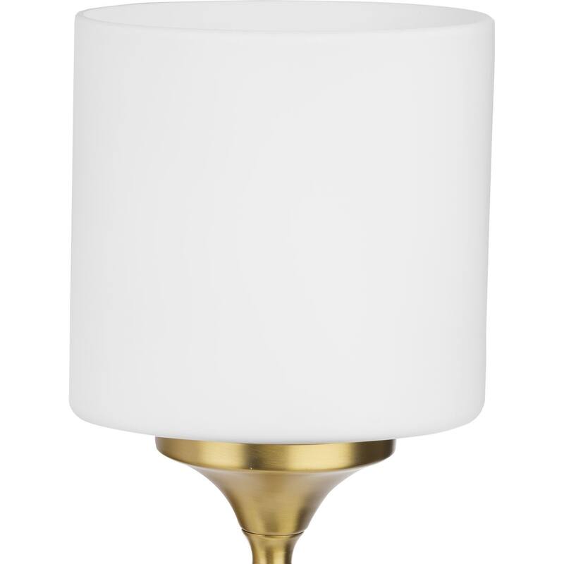 Lynzie Collection Two-Light Brushed Gold Etched Opal Glass Modern Bath Vanity Light - 14.5 in x 5.625 in x 11.125 in
