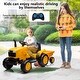 preview thumbnail 4 of 4, 12V Kids Electric Ride On Tractor With Remote Control, Battery Powered Excavator With Detachable Trailer, Headlight