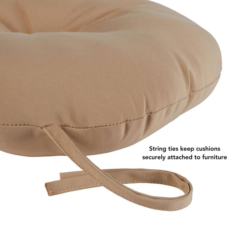 15-inch Round Outdoor Solid Bistro Chair Cushion (Set of 4)