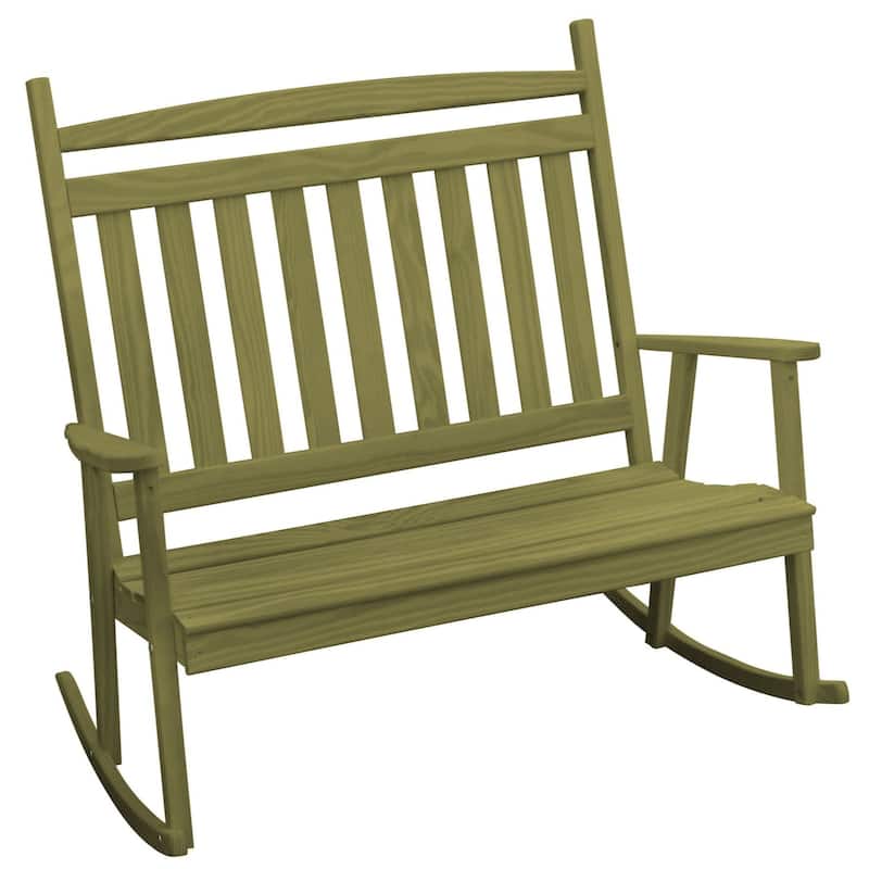 Pine Double Classic Porch Rocker - Linden Leaf Stain