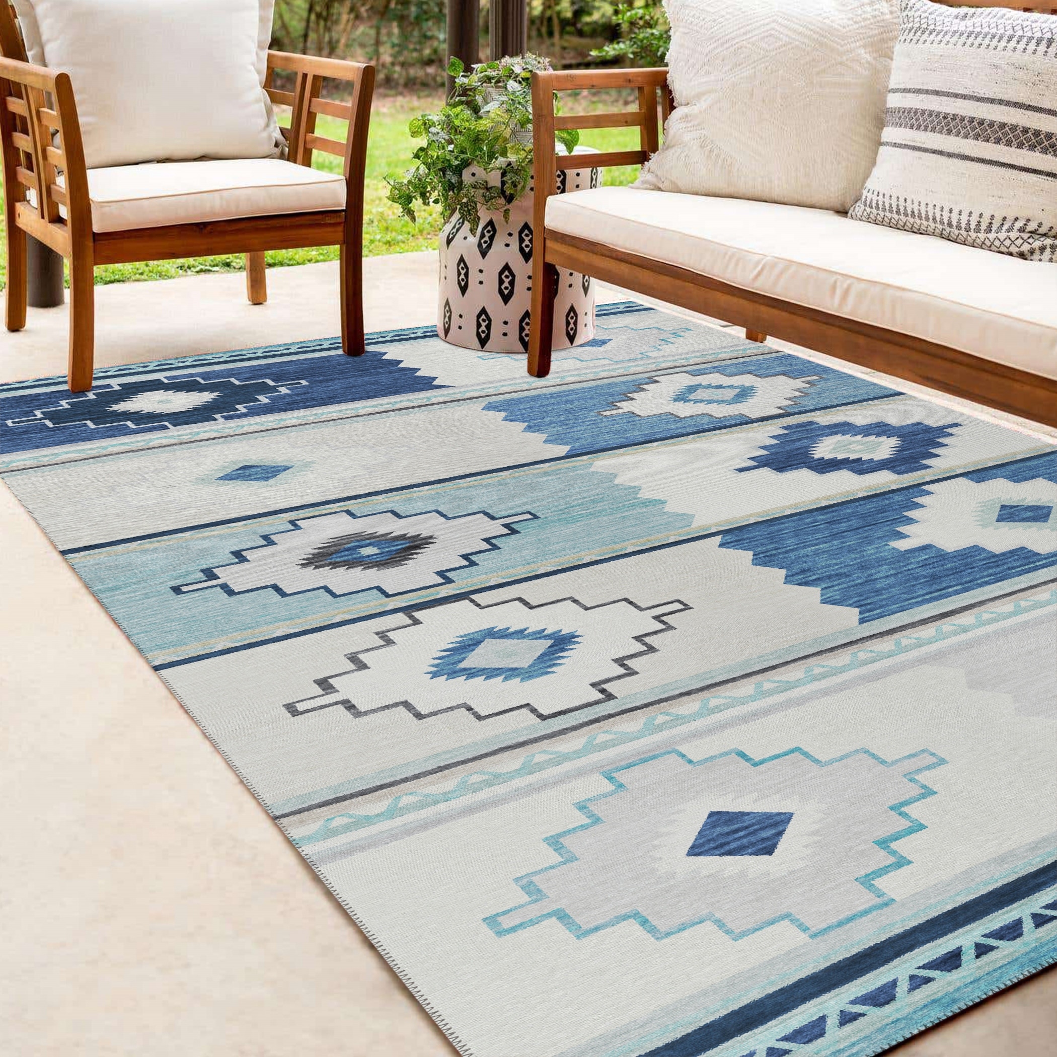 Indoor/ Outdoor Sonora Boho Medallions Washable Rug