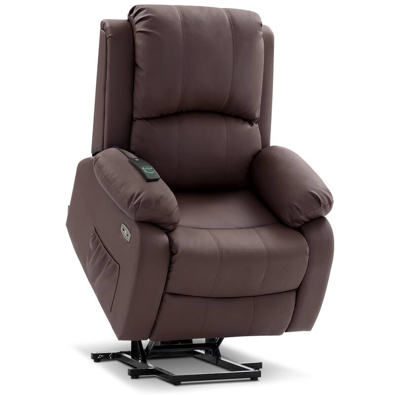 MCombo Small Sized Power Lift Recliner Chair with Massage and Heat, USB Ports, Faux Leather 7409