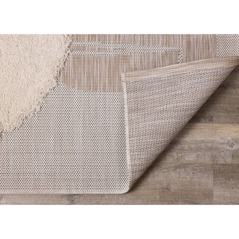 Kids Collection - Beige/Cream Textured Lion Area Rug