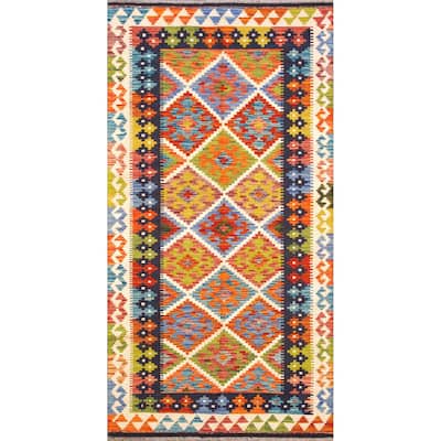 Pasargad Home Kilim Reversible Wool Multicolor Area Rug - 3' 5'' X 6' 8''