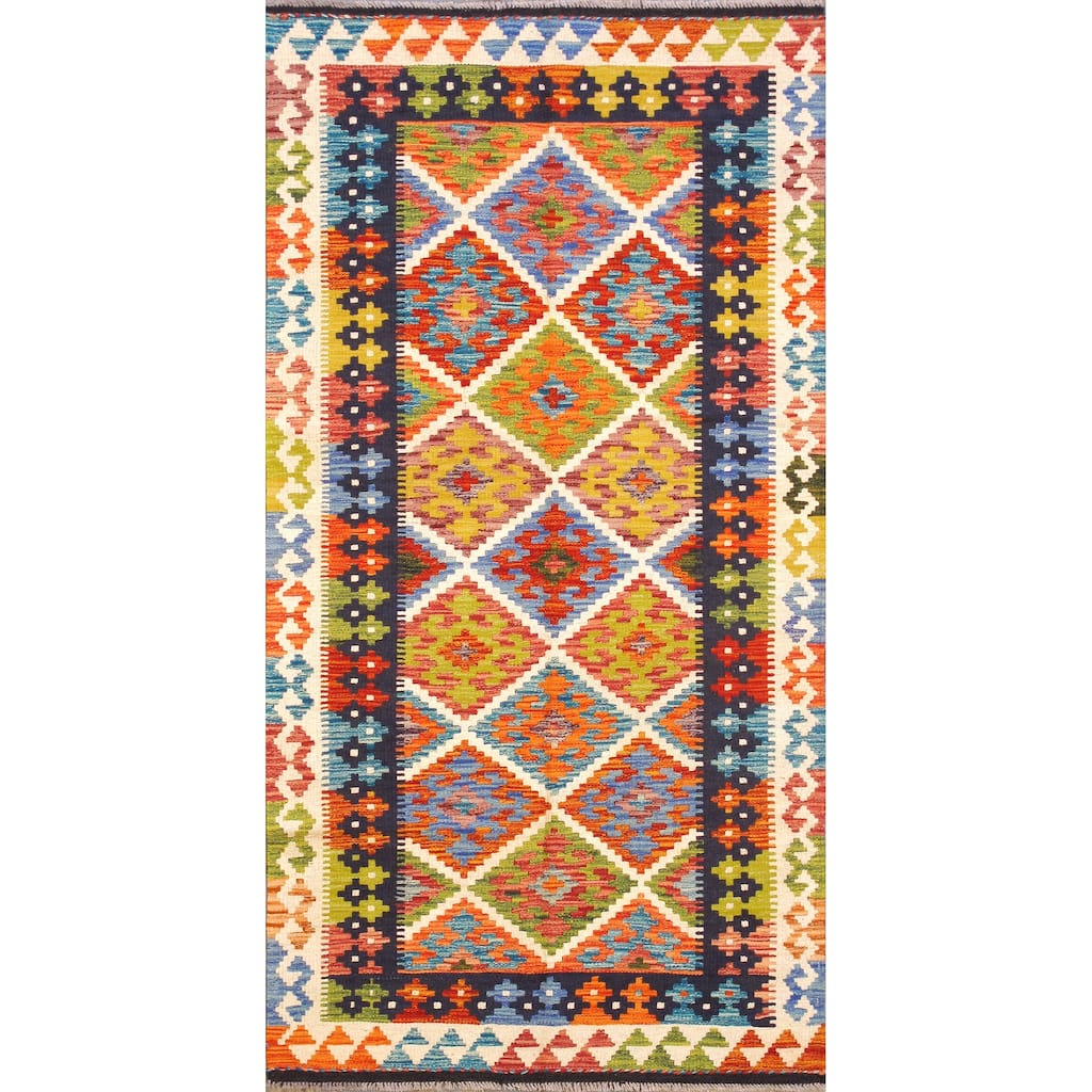 Pasargad Home Kilim Reversible Wool Multicolor Area Rug - 3' 5'' X 6' 8''