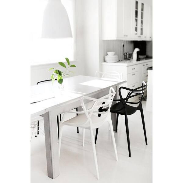 Shop 2xhome Set Of 4 Modern Stacking Design Molded Chairs Dining