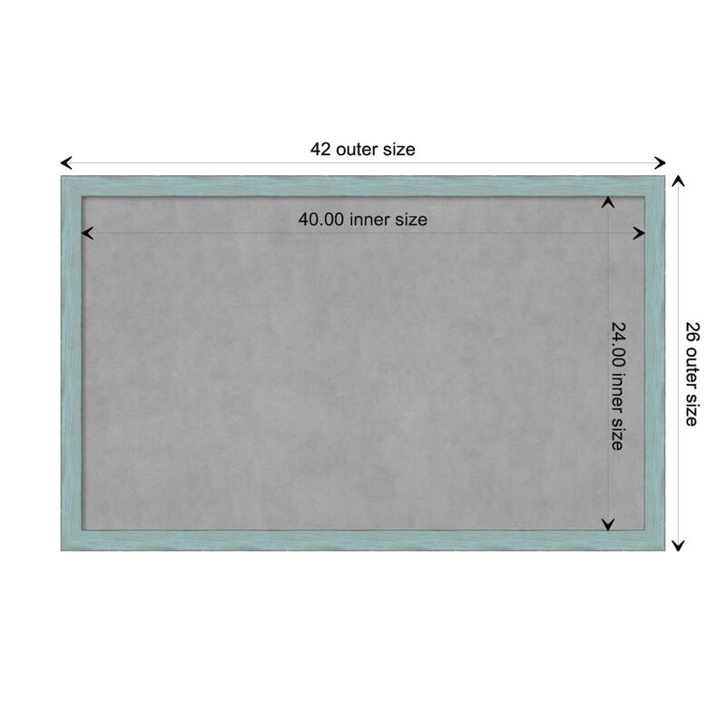 Framed Magnetic Board, Sky Blue Rustic - Board Size 40x24