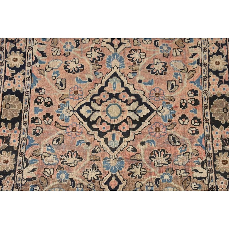 Floral Mahal Persian Antique Area Rug Handmade Wool Carpet - 4'1"x 6'5"