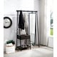 preview thumbnail 1 of 5, Drindel Contemporary Black Coat Stand with Mirror by Furniture of America Matte Black
