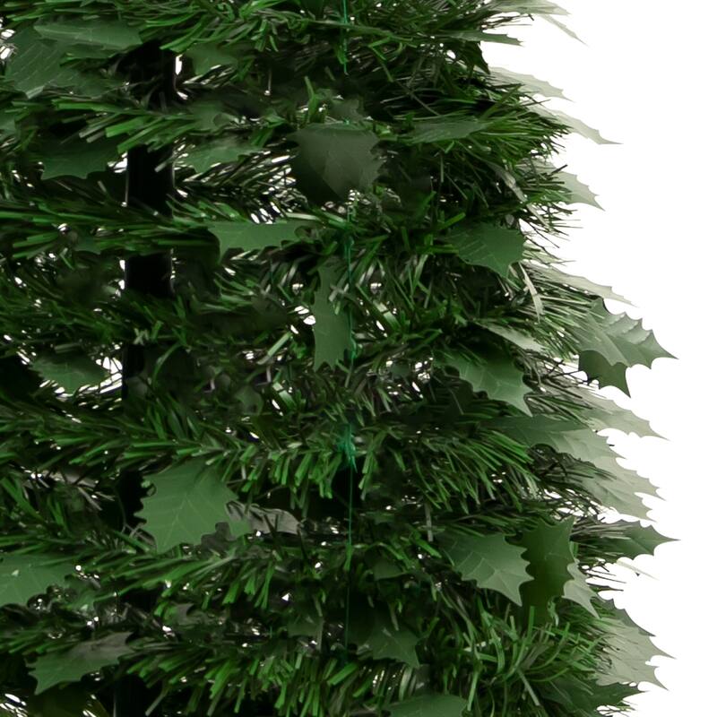 6' Green Tinsel Pop-Up Artificial Christmas Tree, Unlit - 6 Foot
