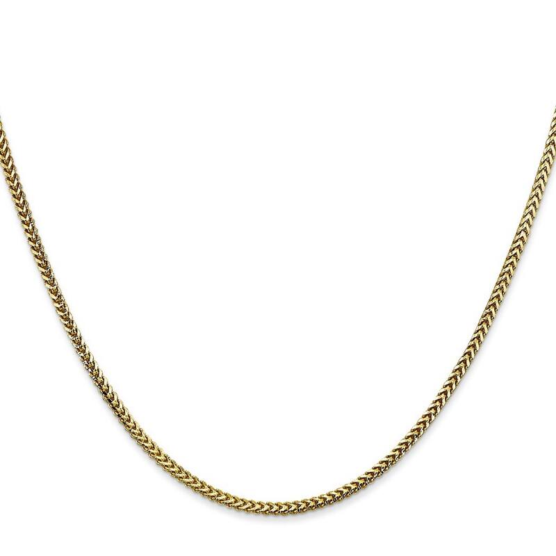 Curata 10k Yellow Gold 1.5mm Franco Chain Bracelet