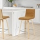 preview thumbnail 16 of 78, Skara Mid-Century Swivel Counter Stool, Upholstered Counter Height Chair with Bentwood Legs Set of 2 - Camel Faux Leather & Oak